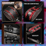 Bondage Sex Restraint Set With Adjustable Strap & Position Pillow - Deep Support Sex Cushion For Couples,Bed Restraints, Multifunctional Ramp Furniture For Men & Women(Red)