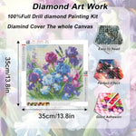 Flower Diamond Art Kit for Adults - Diamond Painting Kit with Extra Gems