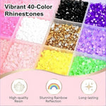 40,000 Pcs 3mm Multicolor Flatback Rhinestones for Crafts, Fabric & Nail Art