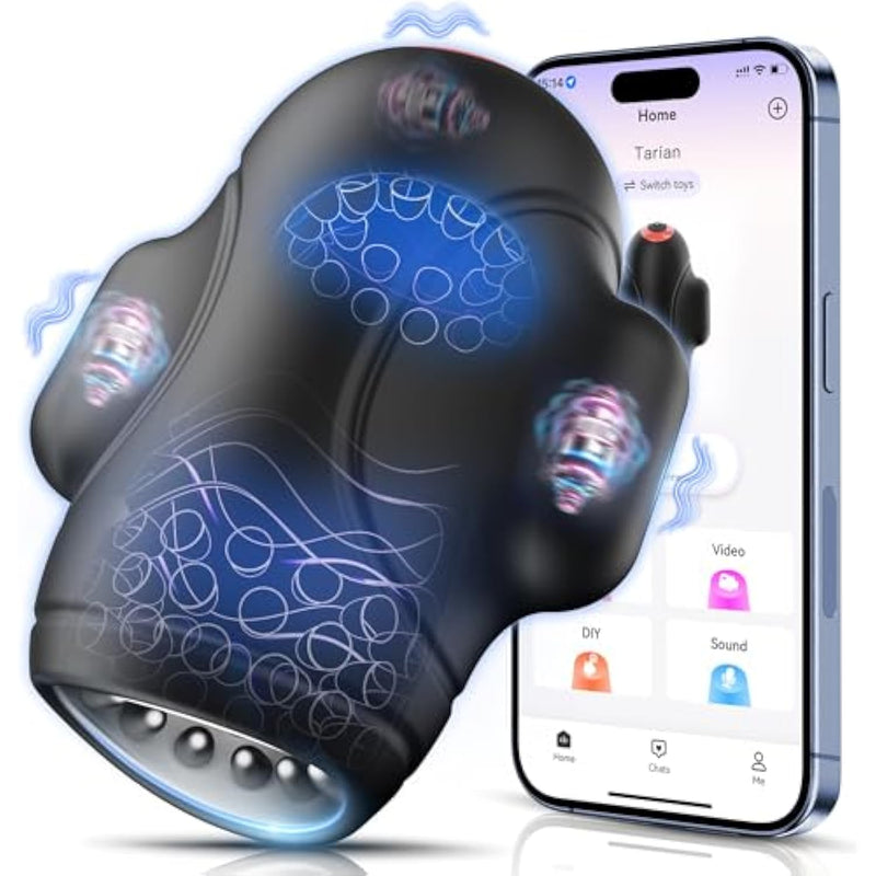 Male Sex Toys For Men - 4In1 Male Masturbator Penis Vibrator 10 Vibrating & 3 Motors Stroker With App Control, 360° Wrapping Adult Sex Toy For Training & Increase Endurance, Sex Machine