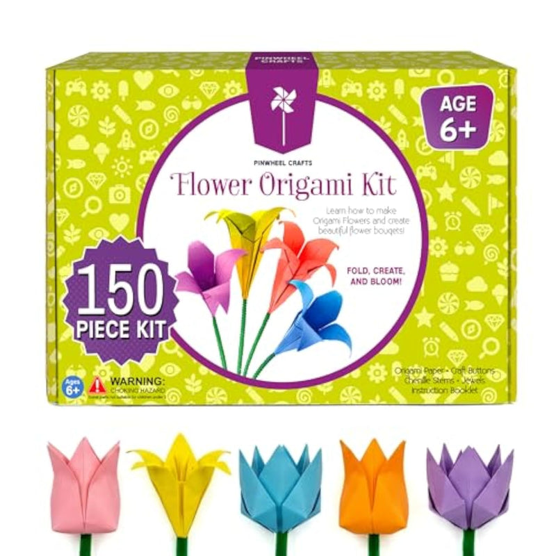 Origami Flower Kit for Kids Ages 8-12, 150 Pieces