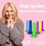 Doctor Desire Silicone Wand Kit | 6 Sizes | Adult Massage Trainer Tool Set for Women & Men | Strong Suction Cup Base for Prostate Expansion & Hands-Free Use | Hands Free Tapered Design w/ Travel Bag