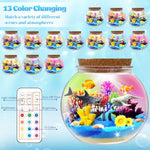 Ocean Light Up Terrarium Kit For Kids - Led Night Light Ocean Birthday Gifts For Girls & Boys Ages 4 5 6 7 8-12, Kids Arts & Crafts Kit,Christmas Gifts