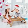 Bed Tray Table with Folding Legs,Bamboo Breakfast in Bed for TV Table, Laptop Computer Tray,Eating,Snack Tray(Bamboo)