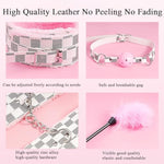 10-Piece Mesh Bdsm Kit Leather And Plush Sex Restraints Set With Blindfold, Handcuffs, Ankle Cuffs, Whip, And Gag For Adult Sm Foreplay Games Couples Toy Set (Gray White)