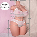62Lb Fat Sex Doll With Huge Boobs, Life Size Big Booty Sex Doll Female Sex Torso With Realistic Vaginal & Tight Anal For Men Masturbation, Adult Big Ass Sex Toy