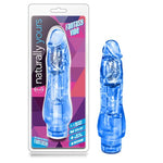 Fantasy Vibe Adult Sex Toy - 8.5 Inch Long Realistic Ipx7 Waterproof Vibrating Dildo - Soft Lifelike G Spot Clitoral Stimulator - Multi Speed - Women Men & Unisex - Clear Blue