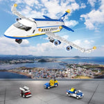 516 Pcs City Passenger Airplane Building Set, 6 In1 Plane Building Blocks Toys, Stem Aircraft Bricks With Shuttle Bus, Baggage Truck,Airplanes Model Toys Gifts For Adults Boys Girls Age 6-12+