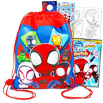 Spidey and Friends Travel Activity Kit for Kids with Drawstring Bag Bundle