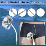 Thickened Flat Chastity Lock With Extra Long Hollow Urethral Catheter Men'S Metal Penis Cage Urethral Sound Bondage Set Chastity Device Sex Toy
