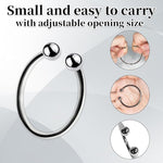 BDSM Stainless Steel Cock Ring for Men Glans Ring in 6 Sizes Open Pleasure Ring with 2 Beads for Penis Massage Increase Stimulation BDSM Male Penis Ring Sex
