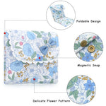 Foldable Floral Period Bag, Sanitary Pad & Tampon Organizer Blue