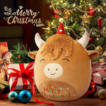 14'' Highland Cow Stuffed Animals Plush Pillows, Scottish Highland Cattle Plushies, Soft Stuffed Cow Plush Toys For Cuddle & Squish, Highland Cow Decor For Kid Adult