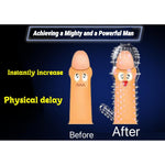 Men'S Crystal Wolf Tooth Vibrating Condom With Delay Ring – Premium Silicone Couples’ Adult Toy For Extended Pleasure, Ultra-Stretchy (C, Count, 1)