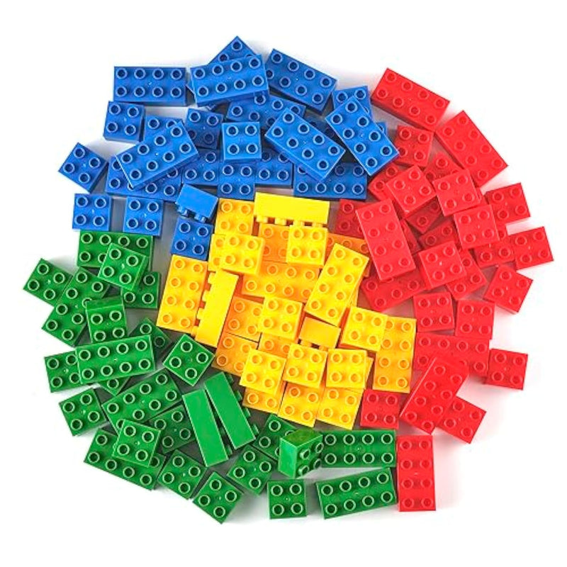 Strictly Briks Building Toy Big Blocks - Compatible with Lego Duplo Set for Toddlers & Kids Creative Play & Learning, 108 Set/Basic Colors