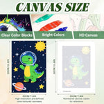 4 Pack Space Paint by Numbers Kit for Kids with Frame and Easel