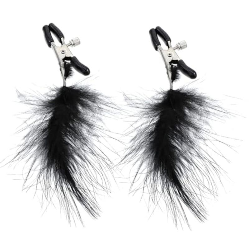 Nipple Clamps, Black Feather Nipple Clamps For Women, Cute Body Clamp Fashion Bodys Jewelry Faux Bodys Jewelry, Elegant And Comfortable Design