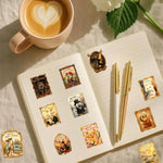 Vintage Animal Art Stickers, Waterproof, 50 Pcs, High-Quality Transparent PET