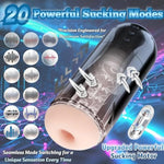 20X Sucking 20X Vibration Automatic Male Masturbator With 4 Voice Modes – Hands-Free Penis Pump, Realistic 3D Pocket Pussy, Adult Sex Toys For Men, Rechargeable Male Stroker