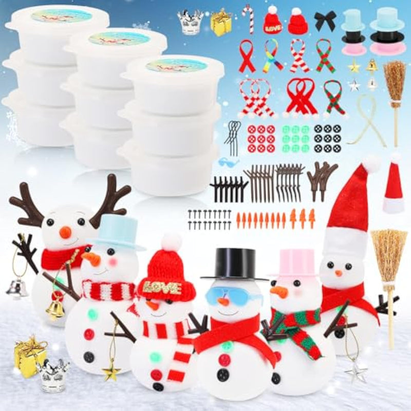 9 Pack Build A Snowman DIY Kit Christmas Crafts for Kids