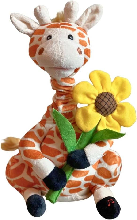 Cuddle Barn - Gerry | Giraffe Animated Stuffed Animal Plush, Neck Grows and Sings Your Love Lifts Me Higher 12 inches