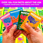 States Of America Board Game For Kids Ages 8-12 And Families – Learn Us States, Capitals, Landmarks & Fun Facts – Trivia Game With 50 Cards & Map Board – Educational Game For Classrooms Or Home