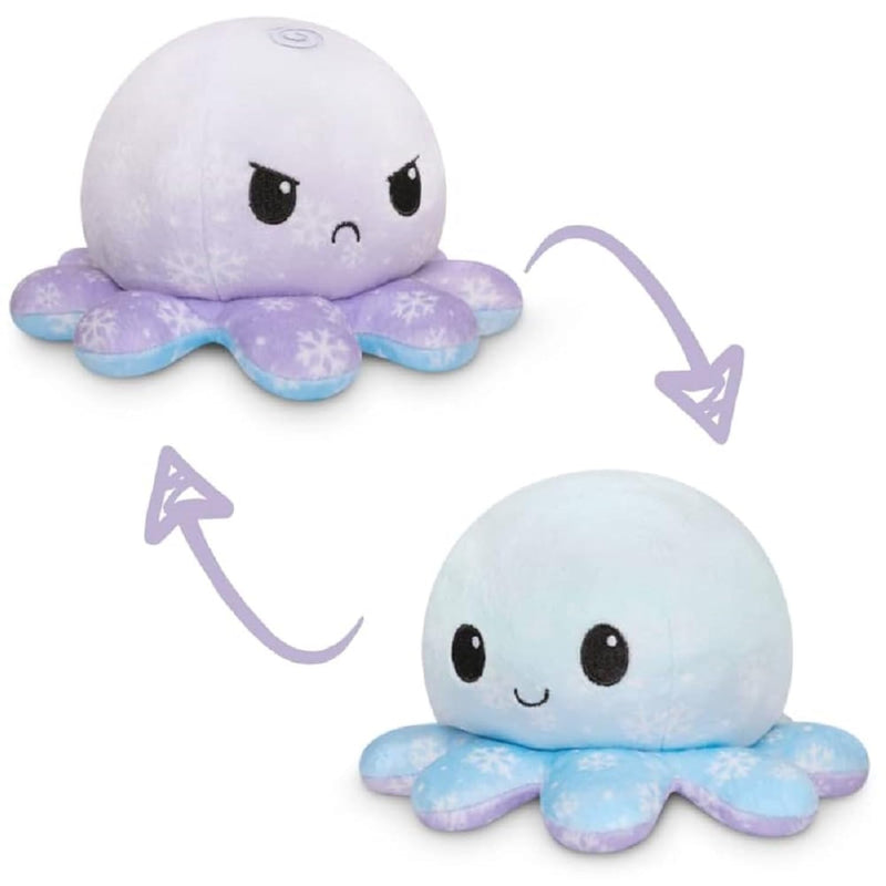 The Original Reversible Octopus Plushie Happy + Angry Snowflakes Cute Senso