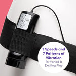 Perfect Partner Vibrating Strap On Dildo - 6 Inch Realistic Strap On For Pegging - Thick Elastic Waistband Holds Wired Remote Control - 3 Speeds & 7 Vibration Patterns - Black