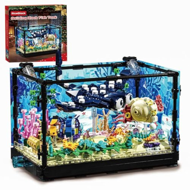 Fish Tank Aquarium Building Sets Holiday Toy, Ocean Theme Construction Toys, Educational Stem Creative Gift For Kids Ages 8-12 Boys And Girls, Ideal Gift For Christmas And New Year?889Pcs