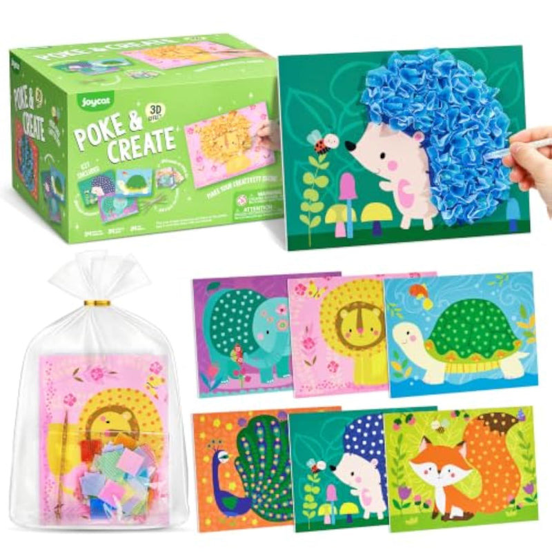 24 Pack Animal Poke Art Party Favors Craft Kits for Kids Ages 4-8