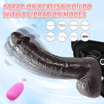 Strap On Realistic Vibrating Dildo Wearable Harness With 8 Vibrator Suction Cup Penis Anal Dildo Detachable Silicone G Spot Vibrators Adult Sex Toys For Women Couple Lesbian Remote Control