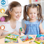 Puzzles For Kids Ages 4-6, 10 Pack Of 20 Piece Wooden Jigsaw Puzzles For Toddlers Ages 3-5 Jigsaw Puzzle For Toddler Children Learning Educational Puzzles Toys For Boys And Girls.