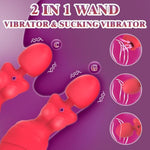Vibrator Wand Sucking Vibrators-Wand Massager For Women With 10 Vibrating & 10 Suction Modes,Nipple Toy Dildo-Adult Sex Toy G-Spot Clitoral Stimulator,Female Vibrator Sexual Pleasure Tools For Women