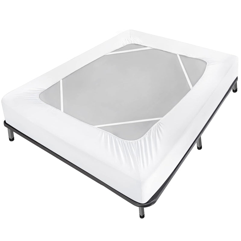 Box Spring Cover Queen Size Bed Skirt Wrap 4 Side Of The Mattress, Stretch & S