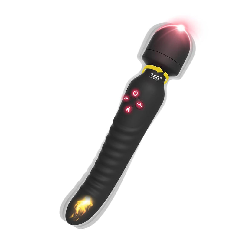 G Spot Vibrator, Vibrator Wand Clitoral Stimulator With Heating Function And Mini Vibrating Ball For Clitoris, G-Spot Stimulation Wand Massager Waterproof, Adult Sex Toys For Women Or Couples(Black)
