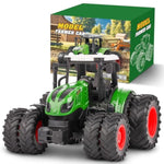 Farm Tractor Toys For Kids 3-5, 1/24 Scale Farm Monster Trucks Toy 8 Wheels Kids Truck Tractor For Boys 3, 4, 5, 6, 7 Year Old Christmas, Birthday Gifts For Kid