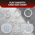 Flat Chastity Cage Stainless Steel Metal Chastity Devices With Catheter Penis Lock Silver Grey Cock Cage Bdsm Bondage Sex Toys For Men, Couples (45Mm,Long Catheter)