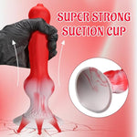 8.46" Beginner Dog Knot Big Dildo, Realistic Silicone Monster Dildo With Strong Suction Cup, Fantasy Animal Creature Huge Red Dildos, Wolf Penis Anal Plug Sex Toy For Women Men Couple Play Game
