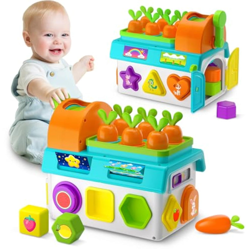 Montessori Toys For 1-2 Year Old Boys Girls, 1St First Birthday Gift For One Year Old, Baby 12-18 Month Educational Shape Matching Game W/ Lights & Sound, Fine Motor Learning Toys For Toddlers 1-3