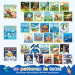 3Pcs Paint by Sticker Books for Kids, Sticker by Number, Educational Gifts for Children Ages 4-8