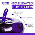 Lynx Inflatable Riding Seat Vibrating Dildo Purple, Inflatable Vibrating Seat with Multi Speed Vibration and Remote Control