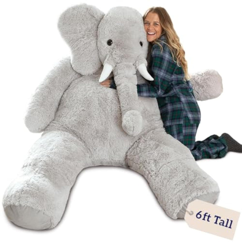 Giant Elephant Stuffed Animal - 6 Foot Big Stuffed Elephant Plush From Giant Cuddle Collection - Collectible Plushies For Kids & Adults | Crafted In The Usa