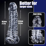 Reusable Sleeve Extender/Condom, Super Thick Realistic Textured Sheath For Men Extension Sheath Clear