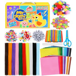 Pipe Cleaners Craft Kit with Pom Poms, Felt Sheets, and Pony Beads for Arts and Crafts DIY Projects