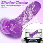 Adjustable Strap On Dildo, Wearable Realistic Harness 8.9Inch Soft Big Silicone Dildos Adult Sex Toy For Couples' Pegging, Lesbian, Gay, And Female Pleasure, Purple