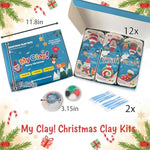 Air Dry Clay For Kids, 12 Christmas Modeling Clay Diy Model Magic Clay Kit With Tools&Tutorials, Soft&Non-Sticky, Safe&Non-Toxic, Creatible Art Crafts Toys Gifts For Kids,Christmas Crafts Xmas Gift