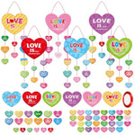 24 Sets Valentine's Day Christian Heart Craft Kits for Kids, DIY Classroom Activity