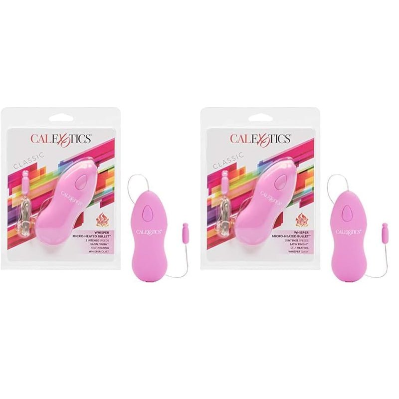 California Exotics Whisper Micro-Heated Bullet, Pink (Pack Of 2)