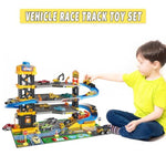 Parking Garage Toy Playset, Race Car Ramp Track Toys Sets Garage Playset With 6 Little Alloy Construction Cars Adventure Track