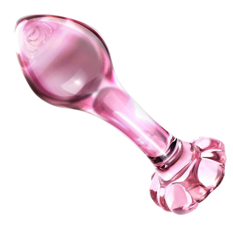 Pink Glass Anal Plug, Crystal Glass Anal Plug,Anal Trainer, Crystal Butt Plug,Anal Expander Training Sex Toys Anal Masturbation Plug For Men Women Gay And Couples